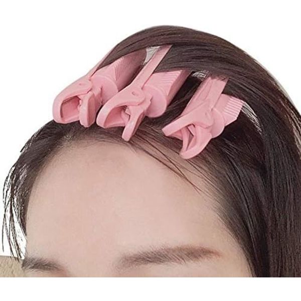 3PCS sømløst fluffy hårklemme (lilla), selvbetjeningsrod krøllet hårklemme, selvholdende rullebølgeklemme salonstilingsværktøj sort