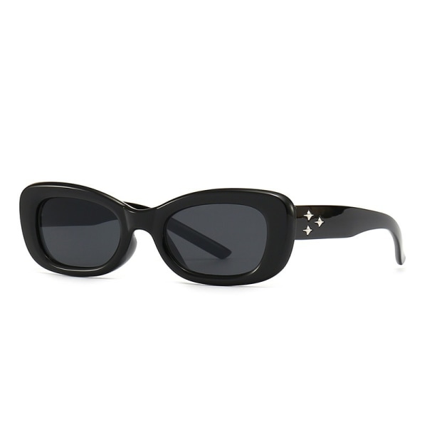 Fyrkantiga solglasögon Fashion Eyeglasses - Svart, Star Rivet Solglasögon, Nya Netflix Style Solglasögon, Premium Feeling Trend