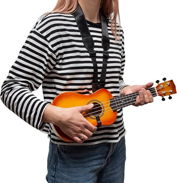 Svart-1pc ukulele hode stropp ukulele liten gitar stropp ukulele nakke krok stropp