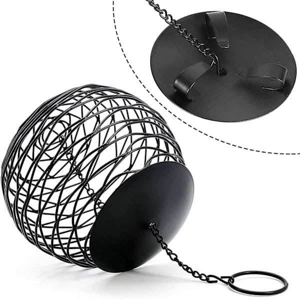 Klotformad fågelmatare, 13 cm diameter stor kapacitet för fettbollar, bröd, kex, metall