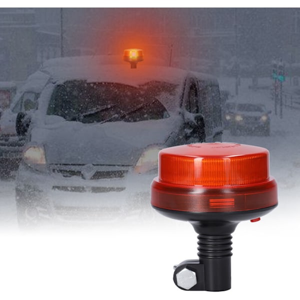 Stroboskopisk lys bilvarsling LED, vanntett blinkende beacon 12-24V vanntett med 7 lysmoduser for lastebil traktor gaffeltrucker anleggskjøretøy
