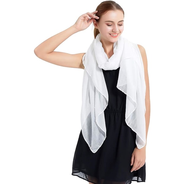 Kvinders bomuldstørklæde ensfarvet, stort gennemsigtigt sjal omslag for jævnt