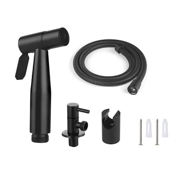 Rustfrit bidet-sprayer i rustfrit stål, bidet-sprayer-sæt, hane-sprayer til toilet (sort)