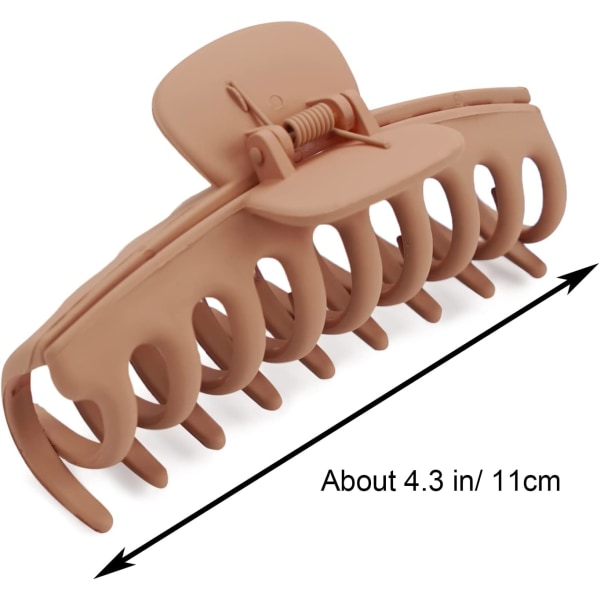 4 Pak Tykke, Letvægts, Skridsikre Hårclips til Kvinder og Piger med Kamtænder, Stærkt Greb, Stor Størrelse, 10,9 cm