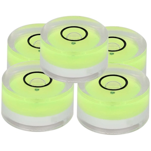 Set med 5 mini runda vattenpass för 15 mm diameter mätverktyg för balans