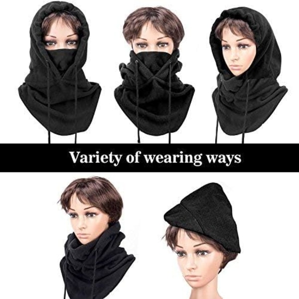 Svart, multifunktionell hattmask för vinterns kalla väder utomhus skidåkning motorcykel bergsklättring vandring balaclava balaclava,