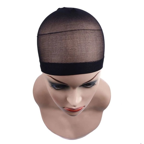 6 Black Elastic Nylon Wig Caps - Elastic Nylon Stocking Wig Cups, Brown Unisex Wig Stocking Caps Hair Cups for Women's Makeup