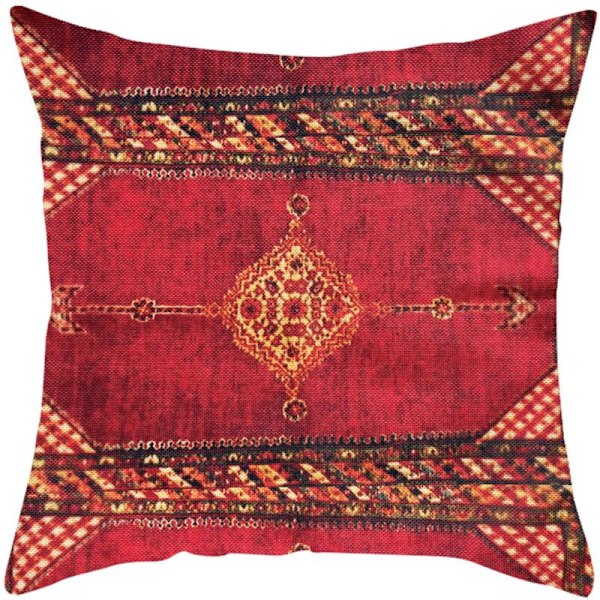 (Eksotisk) Putetrekk 45 cm x 45 cm Sett med 4 putetrekk dekorativ stil bohemsk putetrekk eksotiske carrés i lin 18x18 tommer for sofa, seng