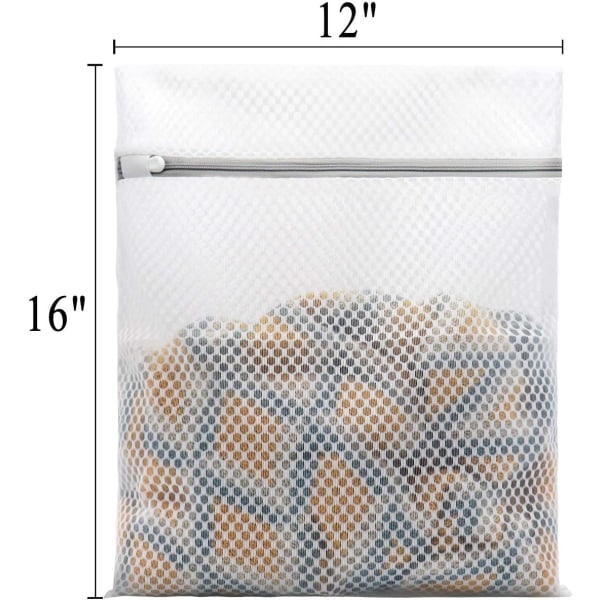3-pakning med slitesterke honeycomb mesh klesvaskposer, egnet for delikate 30*40cm