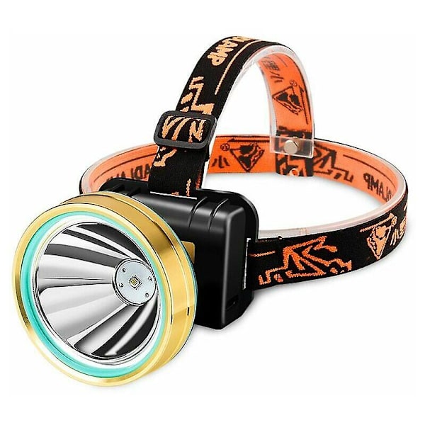 Tehokas aurinkokennoilla varustettu LED-otsalamppu, ladattava, useita tiloja, USB-kaapelilla, vahva