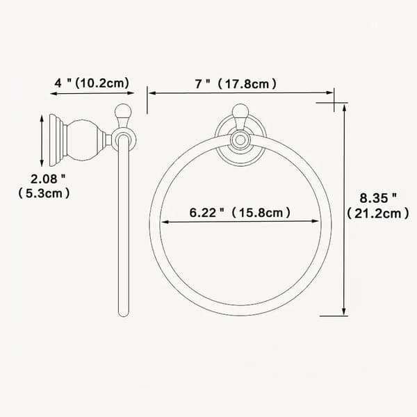 Luksus Krystal Kollektion Krom (Sort) Håndklæde Ring Holder Vægmonteret