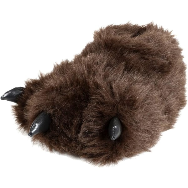 Bekväma björnfötter för män Hibernation Bär Fluffy Novelty Tofflor - Storbritannien storlek 10 Brun