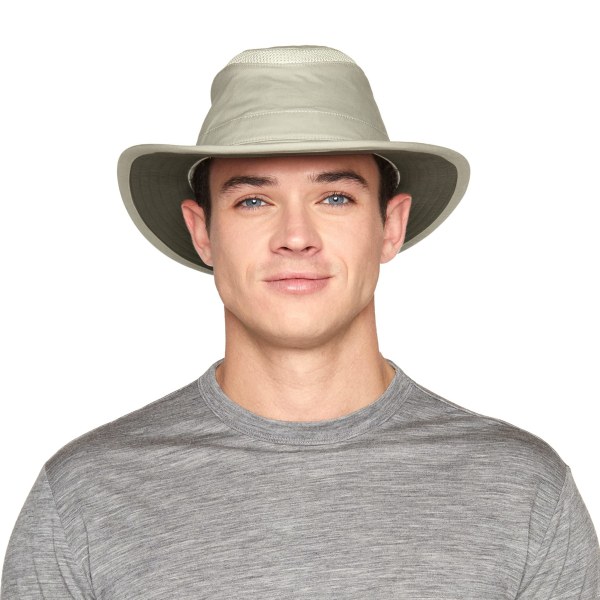 Hikers Hat - bred buet skygge, skjult lomme (beige)