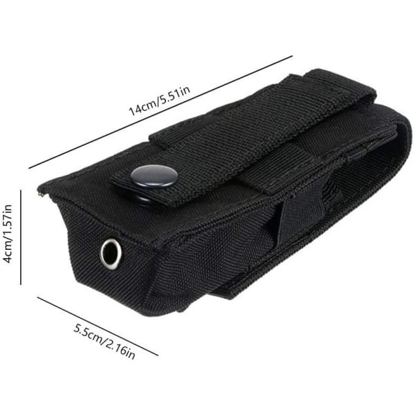 Black-Flashlight Pouch, Holster Molle Torch Pouch Nylon Flashlight Holster for Outdoor Camping Hiking