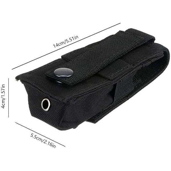 Sort lommelygtepose, Holster Molle lommelygtepose Nylon lommelygtepose til udendørs camping vandreture