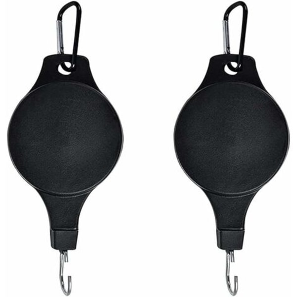 2-pack växtpulleykrokar, växtkrokar, justerbara infällbara takkrokar för upphängning av växter (svart)