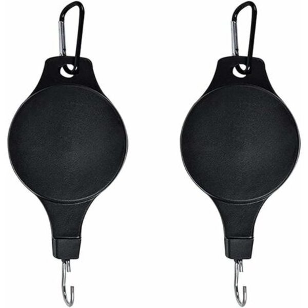 2-pakke plantetrissekroker, plantetrisser, justerbare innfellbare takkroker for hengende planter (svart)