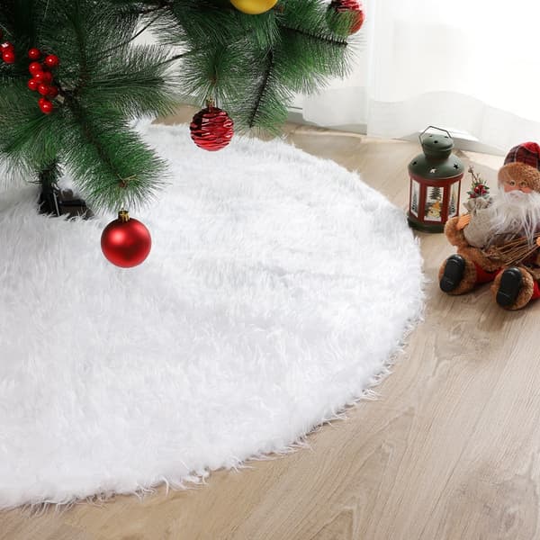 Vit julgransmatta för festlig julgransdekoration