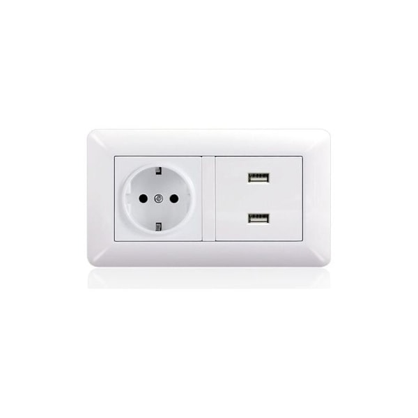 USB Strømskinne, Multi-Socket USB-lader med 1 AC-uttak, 3 USB-porter, Elektrisk veggkontakt Kompatibel med iPhone/iPad, Ideell for Soverom Hjemme Kontor