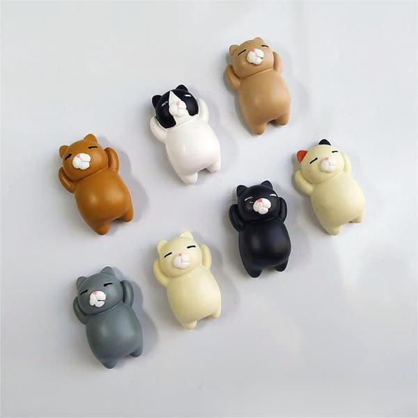 Chubby Bear tredimensjonalt harpiks kjøleskapsmagnet (7 stk)