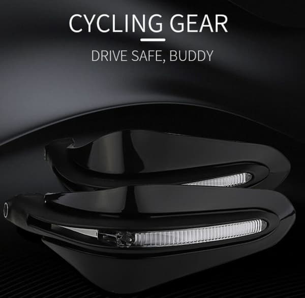 Blå 2 st Universal Motorcykel Handskydd med LED-ljus Motorb
