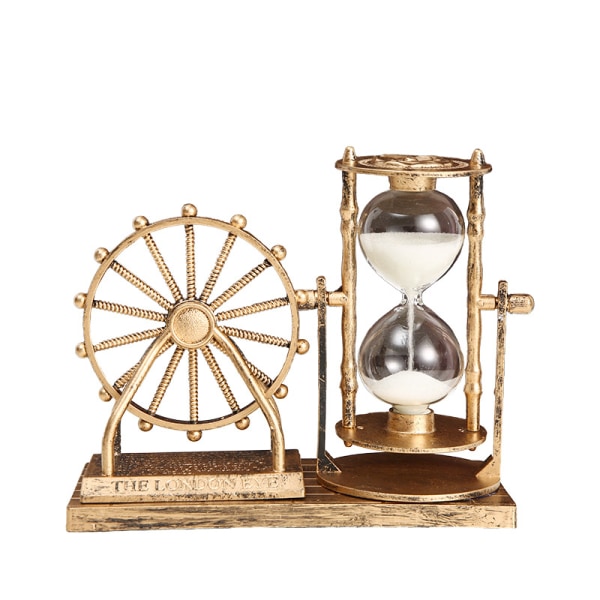 Pariserhjul timeglas dekoration enkel retro pariserhjul timeglas display form fødselsdag gave (guld)