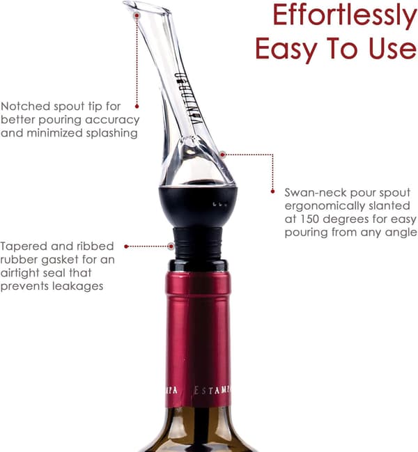 Vinaerator - Premium vinkaraffel (svart)