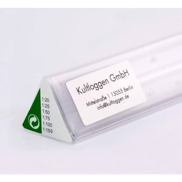 Aluminiums linjaler Triangulær linjal triangulær skala 1:20, 1:25, 1:50, 1:75, 1:100, 1:150, 30 cm lang triangulær skala