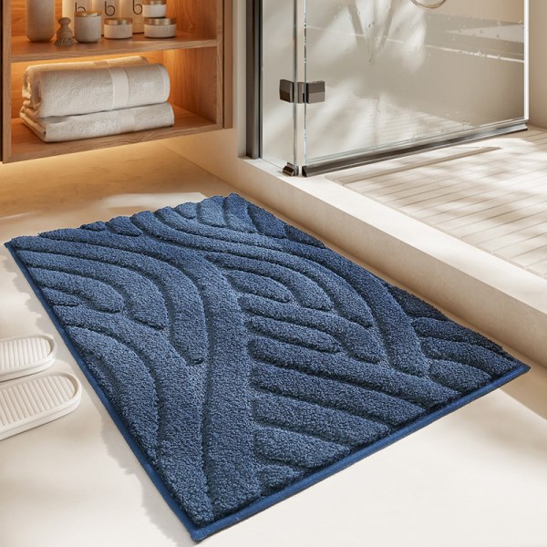 Sklisikker badematte 40x60cm (blå), absorberende badematte, myk mikrof