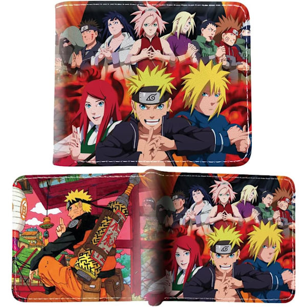 Naruto Plånbok Cartoon Kort Barn Spel Plånbok Myntväska Mode Cool Kortfodral för Pojkar Man Söt Mode Kul Design Present(B)