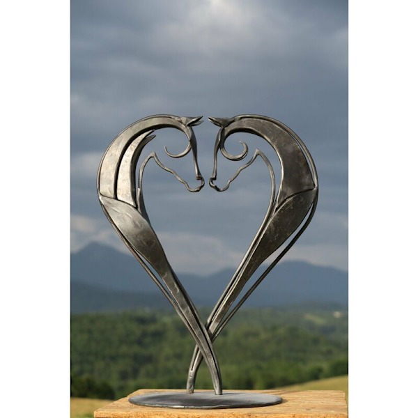 Häststaty i metall, hus, skulptur, trädgårdsdekoration, figurin, konst, hantverk, present, 20*13.56cm