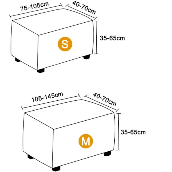 Uttöjbart puffskydd lätt att leva förvaring förvaring förvaring förvaring skyddande möbler flexibel rektangel med elastisk botten