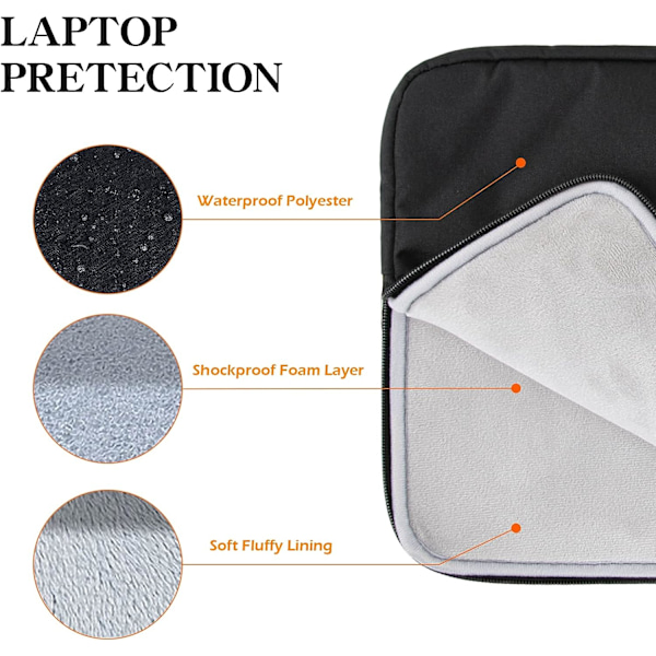 14 tuuman kannettavan tietokoneen suojakotelo, käsilaukku, salkku, kannettavan tietokoneen hihakotelo, yhteensopiva 14\"-16\" MacBook Pro 15 16:lle, HP ASUS Dell Lenovo Ace, B