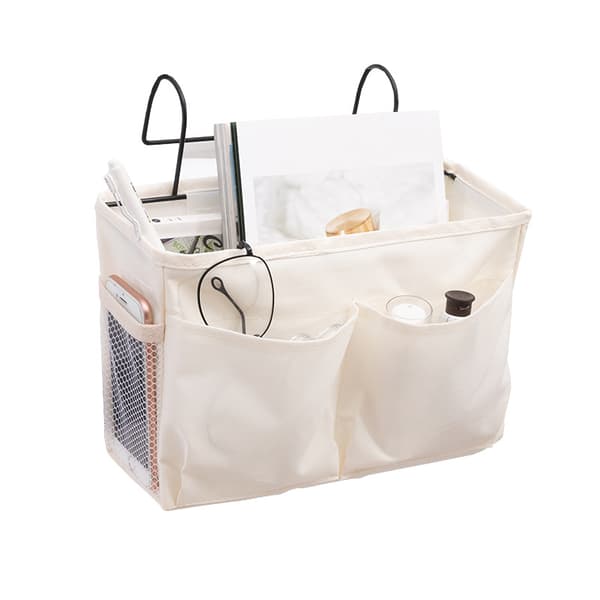Dormitory Supplies Bunk Bed Storage Basket Bag with Metal Hook Student Bedside Storage Rack
