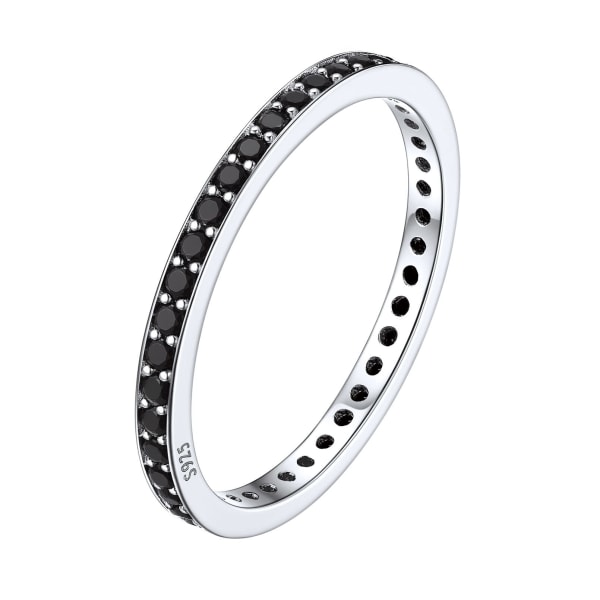 Sterlingsølv 2 mm tynt bånd, cubic zirconia for kvinner, Diamond Si