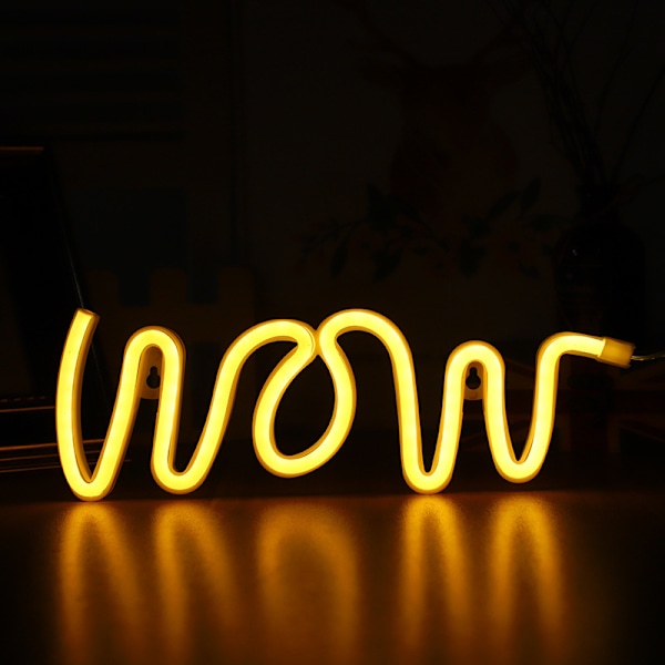 Dekorativa lampor LED Neonljus, Kreativ Neonrumsdekoration Bakgrundsbelysning (WOW Varmvitt)