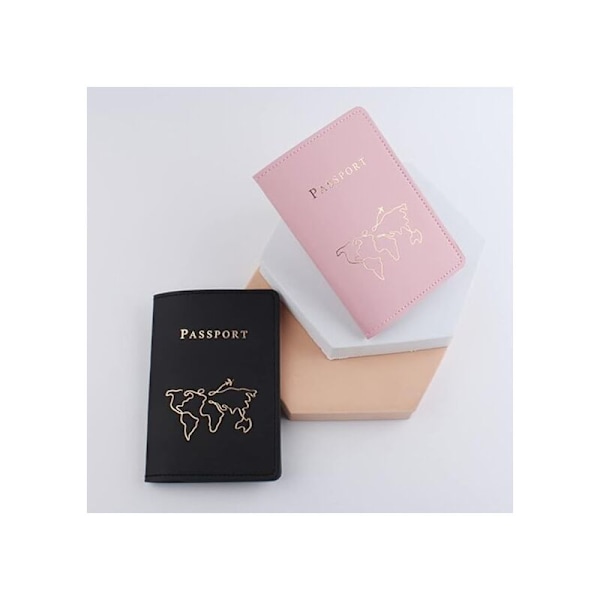 Sett med 2 bagasjelapper og 2 passetuier, sett med PU-skinn dokumenter, Passholder, bagasjelapper, Organiseringsetui for oppbevaring av pass, EM