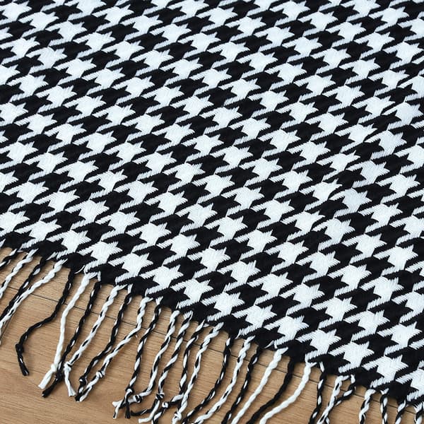Strikkede Sofa Teppe Houndstooth Duske Ull Seng Ende Teppe Kontor Lunsjpause Lur Teppe