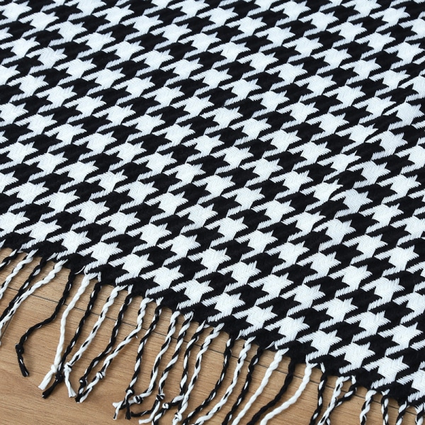 Strikket Sofatæppe Houndstooth Kvast Uld Sengetæppe Kontor Frokostpause Lur Tæppe