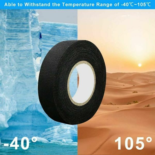 4 st Flanell Bil Elektrisk Slang 19mm15m Bil Tyg Tejp Anti-friktion Anti-fouling Scotch Tyg Brusreducering Halkfri för Bil Motorcykel