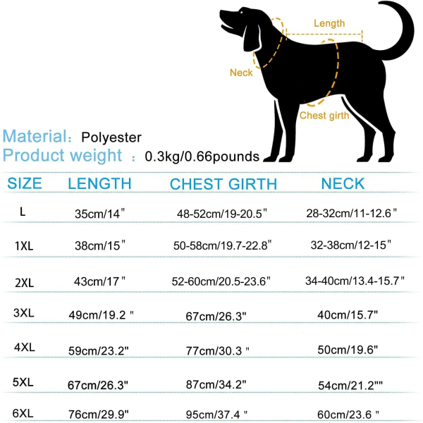 3XL-Hunderegnfrakk for store mellomstore hunder med refleksstrimler