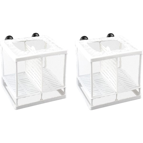 2 stk gyteboks, isolasjonsnett for akvarier, akvariefiskruger, egnet for akvarier, isoler frøplanter og støtt inkubasjon og br