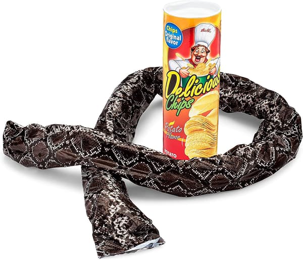 Halloween fest potatischips orm burk, rolig klassisk konserverad orm skämt, konserverad orm skämt skämt present leksak