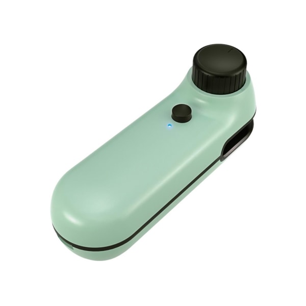 Mini Bag Sealer 2 i 1 USB genopladelig Heat Sealer og Cutter Mini Chip Bag Sealer Heat Sealer med blødt magnetisk køkkenværktøj (farve: grøn)