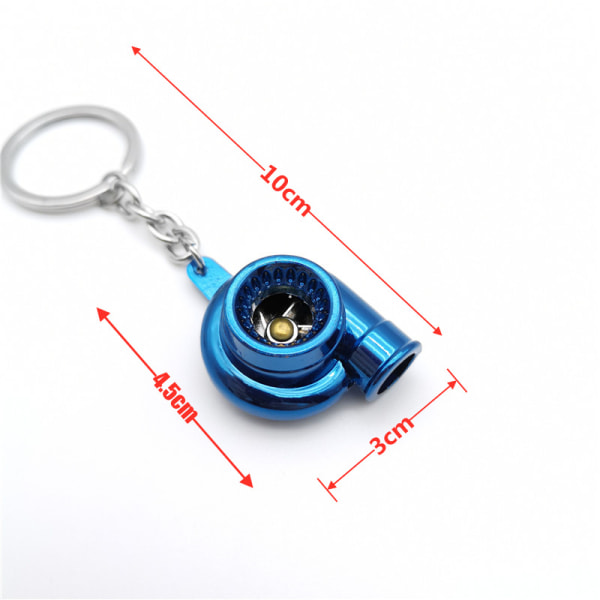 Car Turbo Turbocharger Turbine Keychain Key Chain Ring Keyring Keyfob Gift (Gun Black)