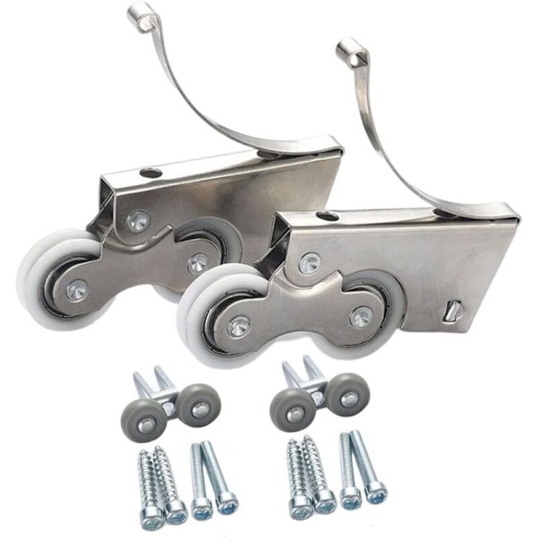 Rustfrit stål/Titanium Legering Stille Remskive To Hjul til Skydedørsgarderobe (2 par)
