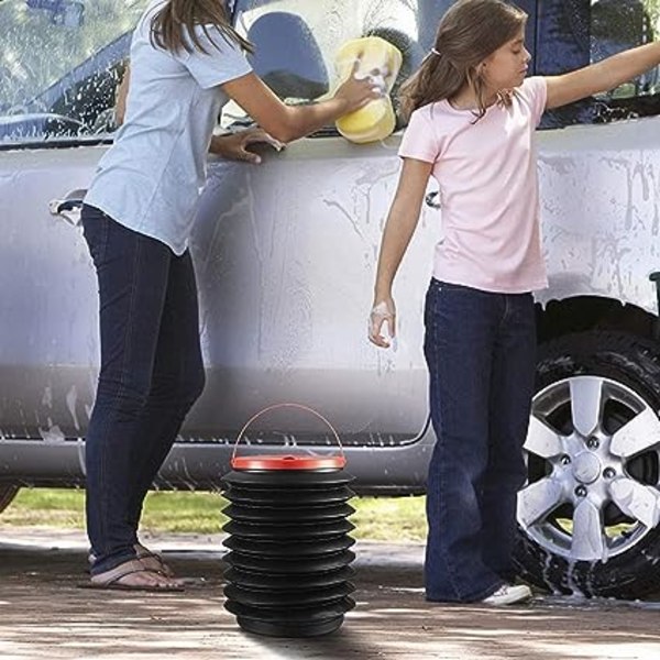 Pieni auto roskakori kannella (musta punainen), muovinen 4L auto roskakori kannella, taitettava auto roskakori, pieni taitettava auto roskakori auton sisustukseen,