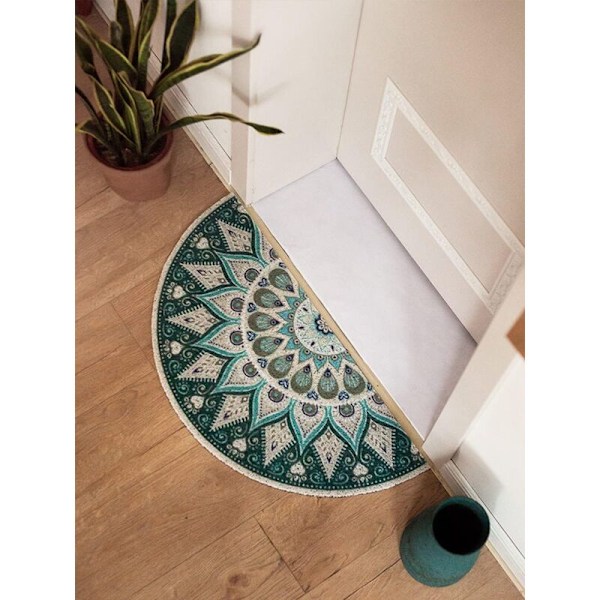 Puolipyöreä ovimatto Suojamatto PVC-kriittisellä mikrokuidulla 40x80cm ulkokäyttöön, matala profiili ja helppo puhdistaa, vihreä
