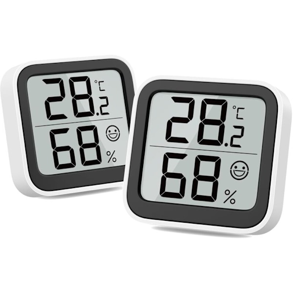 Mini hygrometer för inomhusbruk, luftfuktighetsmätare med ansiktsindikator, ansiktsikon ℃/℉, omkopplare för babyrum