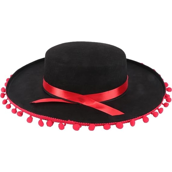 Spansk hatt av filt, Festhatt Pannband Dans, Fest, Klänning Po